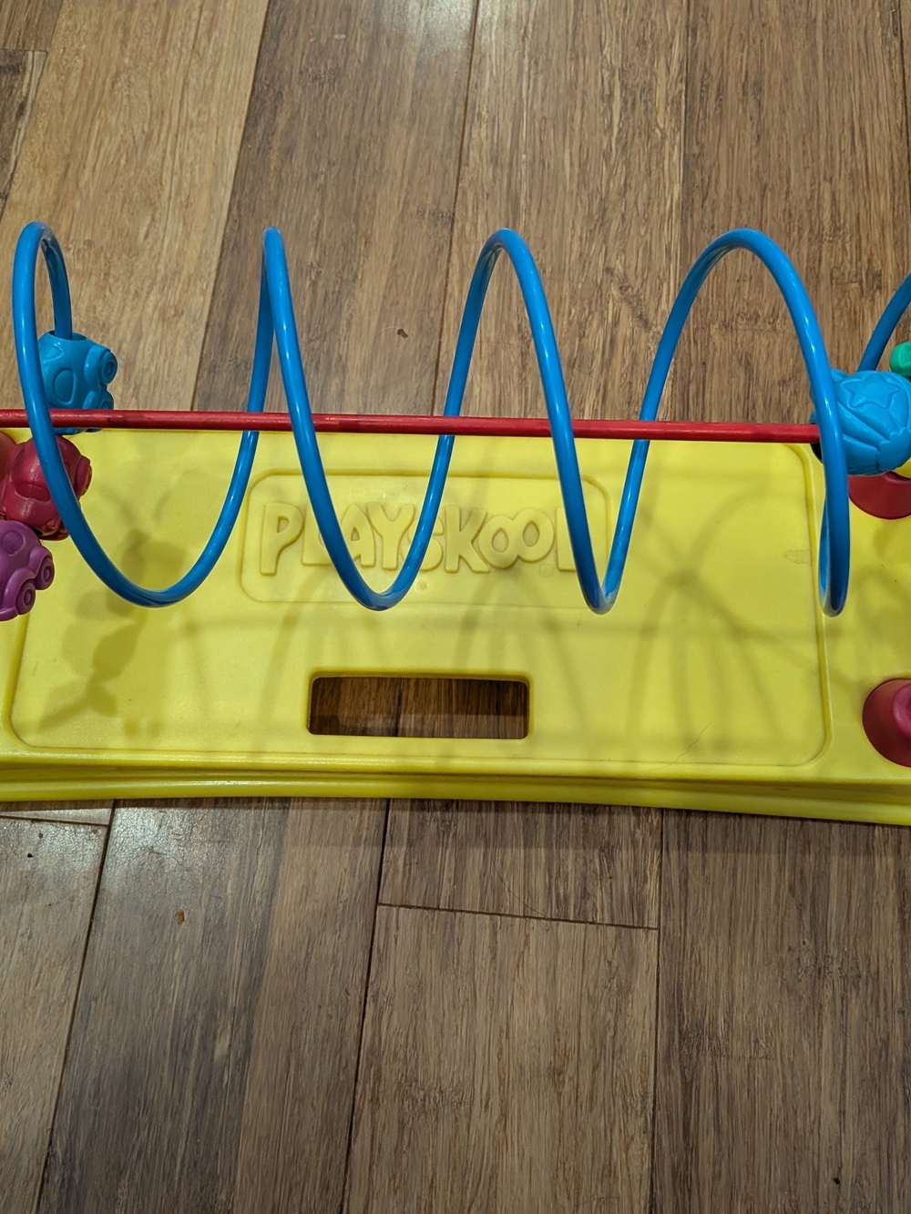 Vintage Playskool Yellow & Blue Bead Maze Activity Toy